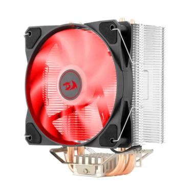 Imagem de Cooler Para Processador Redragon TYR, LED Vermelho, Intel e AMD, 120mm, PWM, FAN, 4 Heat Pipes, TDP 130W - CC-9104R