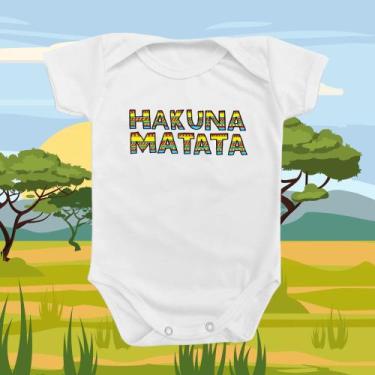 Imagem de Roupinha Body de Bebê Temático Divertido Timão Pumba Hakuna Matata Men