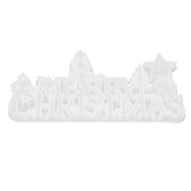 Imagem de Molde de resina de silicone de Natal, material seguro, durável, letras 3D, decorações para presente