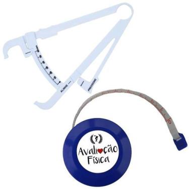 Imagem de Kit Medir Gordura Corporal Fita Metrica Imc Adipometro Avaliacao Fisic