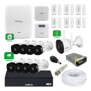 Imagem de Kit Alarme Amt 8000 Sem Fio E Wifi Com Kit Camera Completo - INTELBRAS