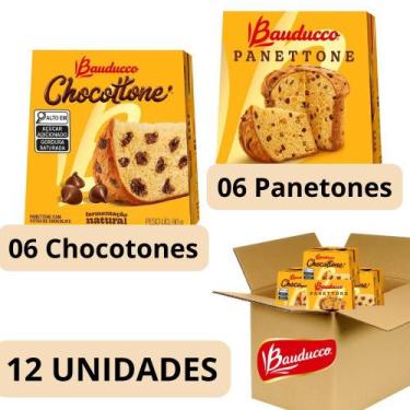 Imagem de Kit Presente Natal: 06 Mini Panetone + 06 Mini Chocottone 80 g  Bauduc
