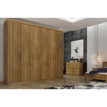 Imagem de Guarda Roupa Casal 6 Portas (2 Ripadas) E 8 Gavetas Bolonha/santoro Cumaru 23 - Novo Horizonte