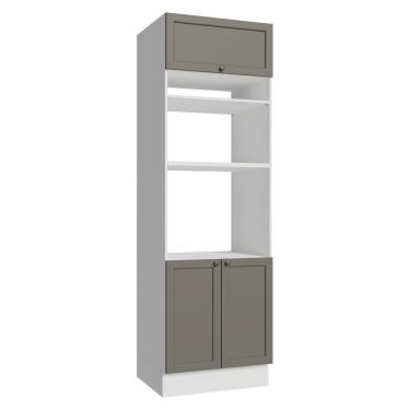 Imagem de Torre Quente 70 Cm 3 Portas Branco/cinza Vik Madesa Branco/cinza