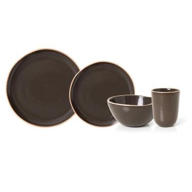 Imagem de Jogo Copa E Cia 16 Peças Vivant Em Cerâmica Mocca