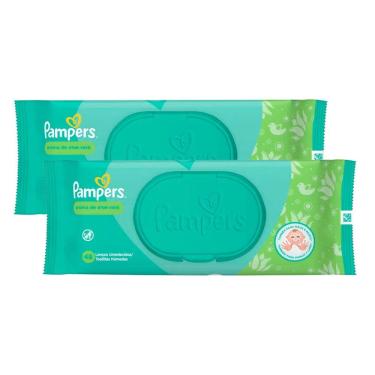 Imagem de Kit 2 Lenços Umedecidos Pampers Aroma de Aloe Vera 48 Unidades