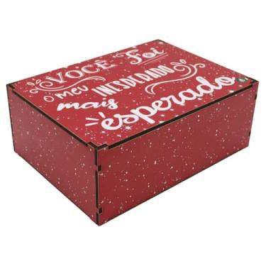 Imagem de Caixa Organizadora Presente para Dia dos Namorados – Decoração Casa MDF Premium 23x17x9 (Inesperado (Vermelho))