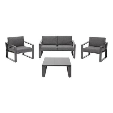 Imagem de Conjunto Jardim Aluminio 4 Pecas Sofa Poltrona Mesa Centro