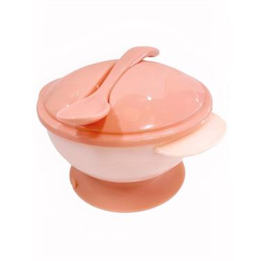 Imagem de Conjunto Para Refeição Infantil Com Ventosa Rosa - Quanhe