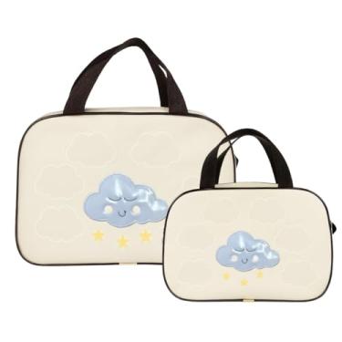 Imagem de Kit Bolsa e Frasqueira Maternidade Nuvem Alegria Satuko (Bege)