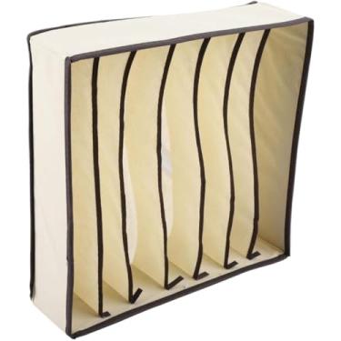 Imagem de Organizador de gaveta com divisórias, ideal para guarda-roupas, portátil e dobrável, permite guardar roupas íntimas e outros itens(7 Divisórias,2 Unidades)