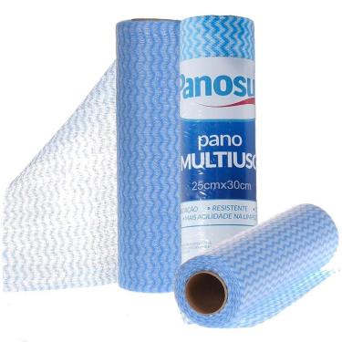Imagem de Rolo Pano Multiuso 30 Pçs Alta Absorção E Resistente 25x30cm Azul