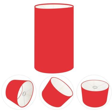 Imagem de Cúpula Abajur E Luminária Cilíndrica Vivare Cp-7002 ø13x30cm - Bocal Nacional Vermelho