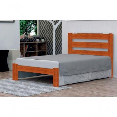 Imagem de Cama de Casal Londres de Madeira Maciça Angelim Pedra Tauari Mel