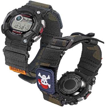 Imagem de DAVILANE Pulseira de relógio militar de nylon para Casio G-shock série GWF-1000, pulseira de relógio de liberação rápida de 18 mm com adesivos intercambiáveis e fecho de gancho G