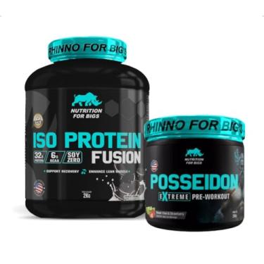 Imagem de Kit Iso Protein Fusion Cookies + Pré Treino Posseidon Nutrition For Bigs (Maça Verde)