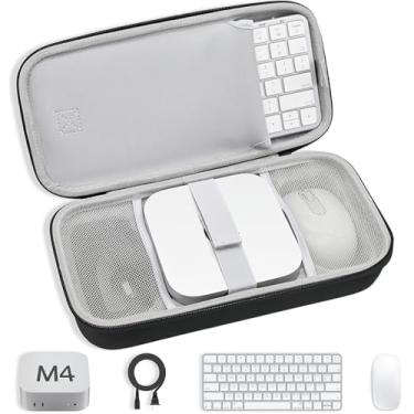 Imagem de TOPMELON Capa de viagem para Apple Mac mini M4/M4 Pro, com mouse mágico, teclado mágico e compartimentos de linha de energia - Capa portátil para Mac mini M4 para viagens de negócios, escritório móvel