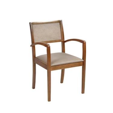 Imagem de Poltrona May Estofada D23 - Castanho/Cinza - Casatema, Castanho