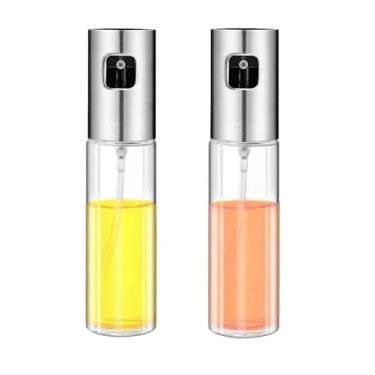 Imagem de Kit 2 Spray Pulverizador para Azeite e Vinagre em Vidro 100 ml – Borrifador Culinário Multiuso