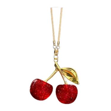 Imagem de ToBeQueen Pingente Mirrior retrovisor de carro cereja, ouro/vermelho