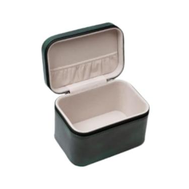 Imagem de UGPLM Caixa organizadora de joias em couro PU com acolchoamento interno macio, expositor para pulseiras, colares e braceletes, ideal para lojas de varejo, Verde