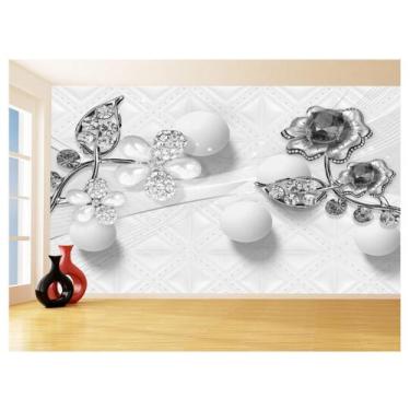 Imagem de Papel De Parede 3D Floral Textura Sala Flores 3,5M Xfl262 - Você Decor