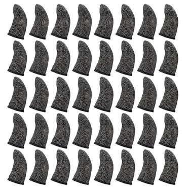 Imagem de 40 peças de mangas de dedo para jogos tela sensível ao toque pontas de dedo para jogos manga de dedos suave fino jogos protetor de dedos manga de polegar anti-suor respirável tela sensível ao toque