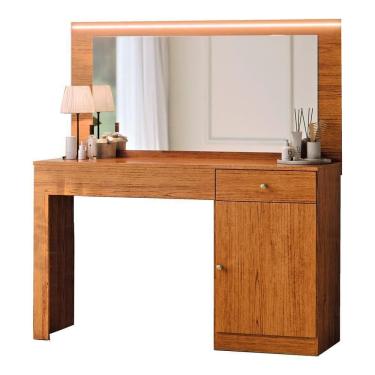 Imagem de Penteadeira Camarim Nina 1 Porta E 2 Gavetas Canela - Mobler Canela