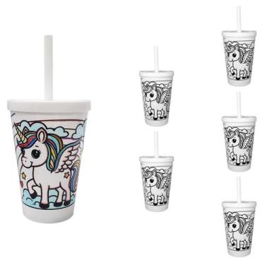Imagem de 6 Copos Para Pintar Copo Infantil 350ml Seguro Resistente - NEOPLAS