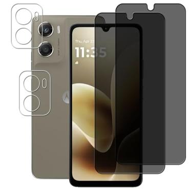 Imagem de HKKAIS [Pacote com 2-2 protetores de tela de privacidade projetados para Moto G06 POWER Película de vidro temperado privada anti-espião, pacote com 2 unidades