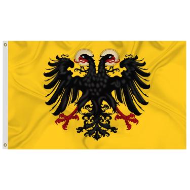 Imagem de Bandeira do Sacro Império Romano 9,5 x 1,5 m, feita de tecido brilhante - seda - Cor vívida e à prova de desbotamento, bandeiras impressas do Reino da Alemanha com costura dupla decoração presente