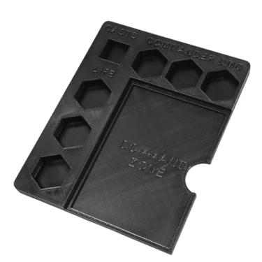 Imagem de LuckyVin MTG Commander Damage Tracker Board - Life Counter Case, Plastic Card Holder & Dice Tracker for Magic The Gathering EDH TCG, Empty Storage Box (Dice/Cards Not Incl.) (Black)