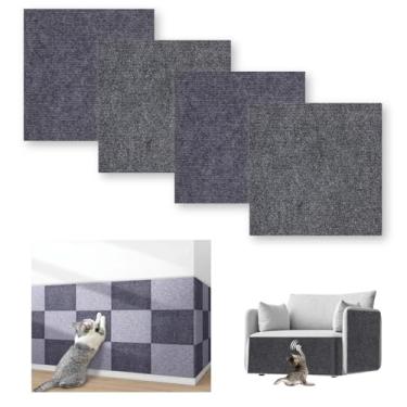 Imagem de 4 peças de protetor de móveis para gatos de 29 x 29 cm, protetor autoadesivo de garras, antidesgaste, arranhador de sofá de gatos, proteção eficaz de móveis