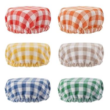 Imagem de Tampa de pote de massa fermentada, capa de pano de massa fermentada reutilizável, 6 peças de capas de pano de algodão feitas à mão para iniciantes de fermento para pão Sourdough Suprimentos para assar