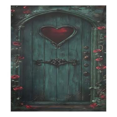 Imagem de Qilmy Capa de ímã de máquina de lavar louça para porta verde para dia dos namorados 58 x 66 cm capas decorativas de geladeira para porta frontal adesivo de folha magnética para máquina de lavar louça