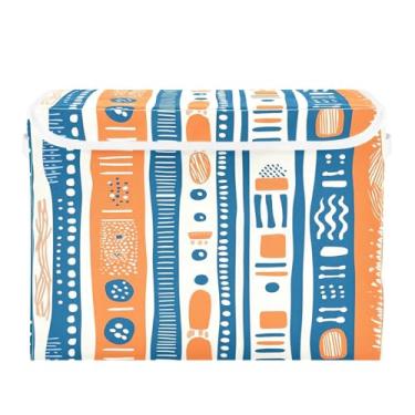 Imagem de CEBUGI Caixotes de armazenamento com tampas, caixa de armazenamento de tecido dobrável, fundo abstrato, compartimentos organizadores de armazenamento para armário de casa prateleiras de quarto 40 x 30