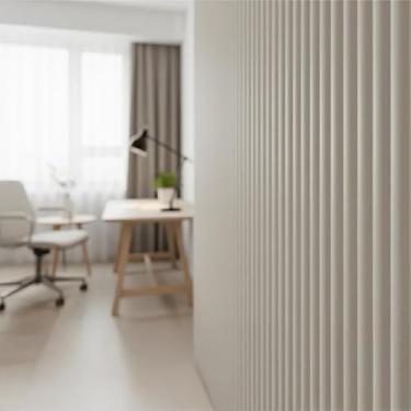 Imagem de Meu Rodapé Painel Ripado Autocolante Flexível de EVA Branco | Linha POP (Branco, 10 Metros)