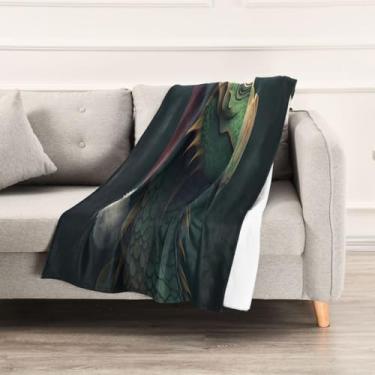 Imagem de Wassud Cobertores e mantas de Natal 152 x 228 cm de chapéu de dragão de Natal para sofá, cobertores quentes aconchegantes de lã de pelúcia para cama, sofá, cadeira, decoração de casa