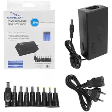 Imagem de Fonte Carregador Universal para Notebook Laptop Netbook Bivolt 120W compatível com Samsung Positivo Acer Dell Lenovo Sony LG Asus