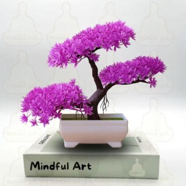 Imagem de Genérico, Planta Bonsai Artificial Nuvem com Folhagem Roxa - Estilo e Beleza sem Cuidados Decoração Zen