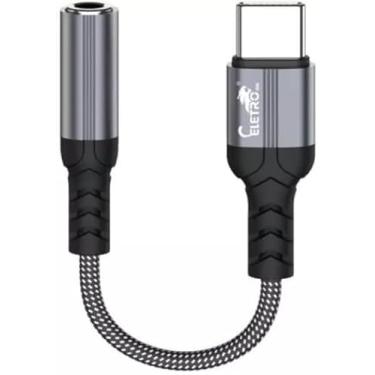 Imagem de Adaptador USB tipo C para Fone de Ouvido Fêmea P2 de 3,5 mm Cabo Nylon