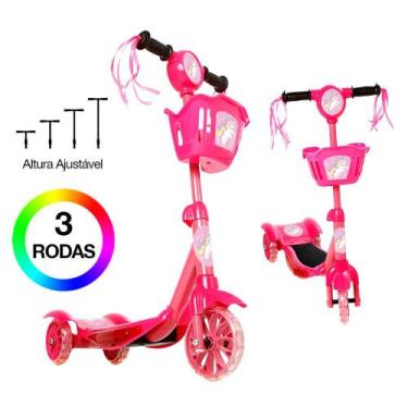 Imagem de Brinquedo Patinete Infantil Unicornio 3 Rodas Com Luz E Som - DM Toys