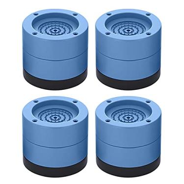 Imagem de 4 Pacote de Pisos Vibração para Máquina Lavar Roupas com Absorção Impacto e Ruído Altura Ajustável Secadora Geladeira Mó
