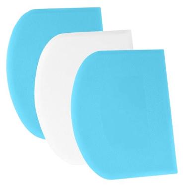 Imagem de SURDOCA Raspador de massa raspador de bancada - Raspador de tigela flexível de plástico 3P 27 x 17 cm, raspador de bolo com bordas afiadas e ângulos. Ferramentas de decoração de assadeiras