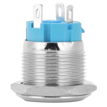 Imagem de aqxreight 2 PCS Amarelo Flat Self Reset Interruptor de Botão de 4 Pinos Com Luz DC 12V ~ 24V para Proteção IP65 dá a Aparência do Interruptor de Aço de Pressão, Proteção de Metal Anticorrosiva e é