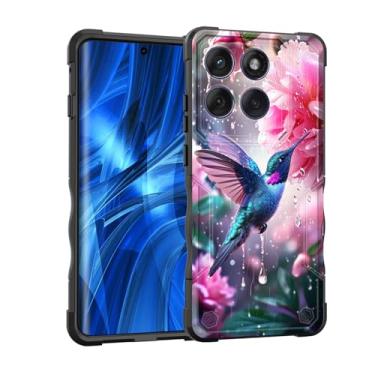 Imagem de EFGWSDER Capa para Moto Edge 2025, [camada dupla][proteção contra quedas de grau militar de 3,5 metros] Capa resistente à prova de choque para Motorola Moto Edge 2025 de 6,7 polegadas, flor beija-flor