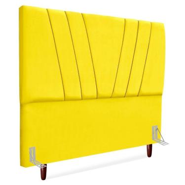 Imagem de Cabeceira Queen 160 Cm Com Frame Belgica Suede Amarelo Artte Amarelo