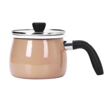 Imagem de Panela de leite esmaltada, panelas e frigideiras esmaltadas multiuso superfície antiaderente fácil de limpar Panela esmaltada multiuso para ferver cozinhar sopas de aquecimento Molhos de leite para