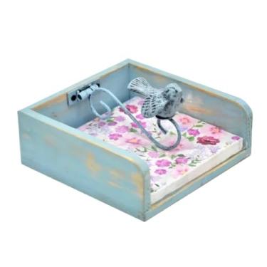 Imagem de Suporte vertical de madeira multifuncional de papel prensado vertical para guardanapo suporte de lenços decoração rural retrô adequado para restaurantes cafés ou cozinha doméstica bancada de jantar (B