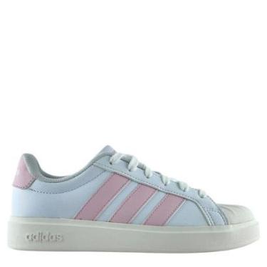 Imagem de Tênis Adidas Feminino Street Talk Casual Branco e Rosa-Feminino
